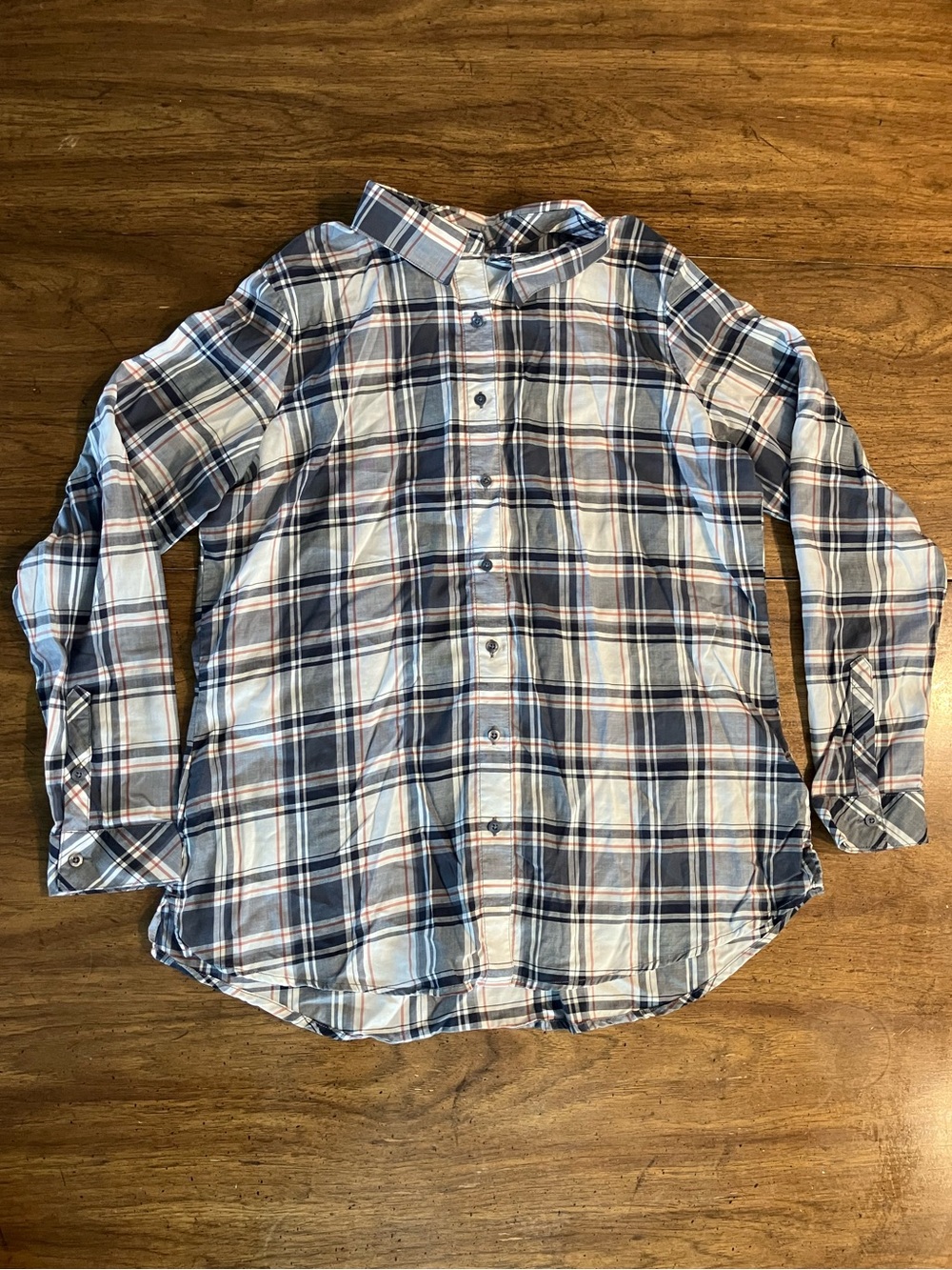 Kuhl Button Down Shirt Womens XL White Plaid Long Sleeve Top Outdoors Tencel